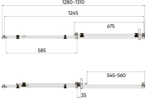 Душевая дверь Veconi Vianno 130, хром (VN74-130-01-C4) - 2
