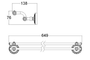 Полотенцедержатель Zorg Antic AZR 13 SL двойной - 2