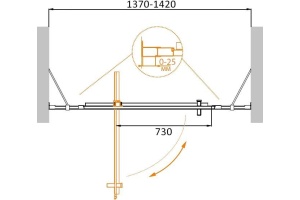 Душевая дверь в нишу Cezares Molveno BA 12 100+40 C Cr IV - 2