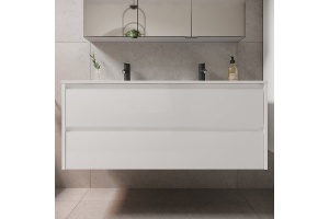 Тумба под раковину подвесная Sancos Libra 120 белая глянцевая - 2