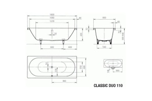 Стальная ванна Kaldewei Classic Duo 110 с покрытием Easy-Clean 180x80 - 3