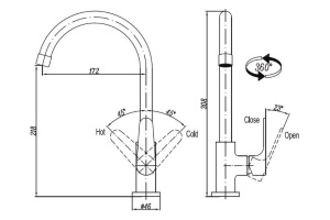 Смеситель Cezares Laconico C LL25-BLC для кухонной мойки, белый - 2