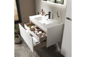 Тумба под раковину подвесная Sancos Smart 120 белая глянцевая - 3