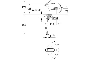 Смеситель Grohe Eurosmart Cosmopolitan 32840000 для биде - 2
