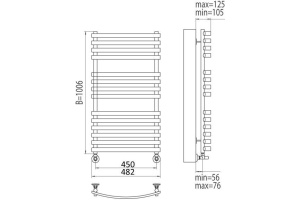 Полотенцесушитель водяной Terminus Капри П14 500*1006 - 3