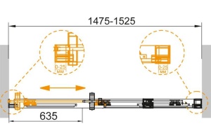 Душевая дверь в нишу Cezares Duet Soft BF 1 150 C Cr - 3