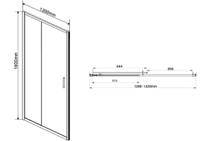 Душевая дверь в нишу Vincea Garda 130х190 профиль сталь стекло прозрачное - 3