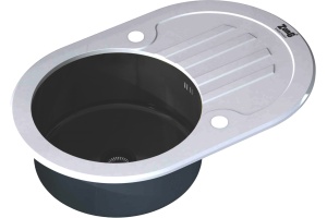 Мойка кухонная Zorg Glass GL-7851-OV-WHITE-GRAFIT графит