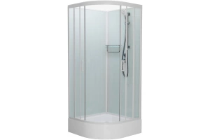 Душевая кабина Frank 90х90 белая стекло прозрачное