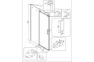 Душевая дверь Veconi Vianno 150, черный (VN74B-150-01-C4) - 2
