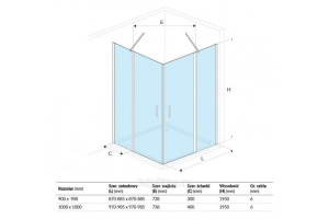 Душевой уголок Excellent Mazo 90х90 профиль хром стекло прозрачное - 3