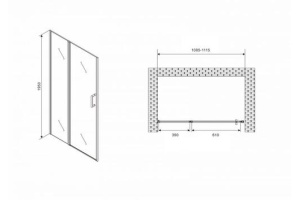 Душевая дверь Abber Sonnenstrand 110 хром (AG04110S) - 3