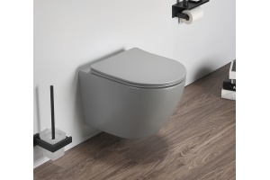 Унитаз подвесной SantiLine SL-5005MG с микролифтом, серый матовый - 2