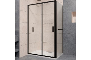 Душевой уголок RGW Passage PA-76-1B 120x100  профиль черный стекло прозрачное