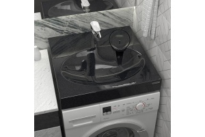 Раковина Stella Polar Миро 60x60 на стиральную машину черный - 2