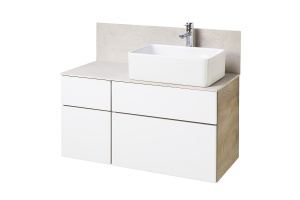 Столешница под раковину Aquaton Мишель керамогранит 100 бежевый - 3