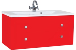 Мебель для ванной Bellezza Милан 100 красная - 2