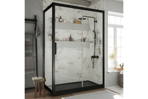 Душевой уголок STWORKI Эстерсунд DE019R90110200BLK 110x90 см профиль черный матовый