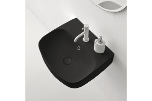Kerasan Nolita Раковина подвесная/накладная 50х45 см, с 1 отв под смеситель, цвет черный матовый