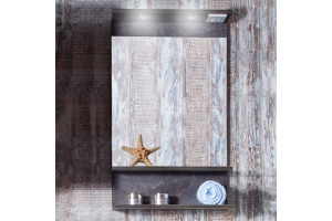 Зеркало Бриклаер Чили 55 цемент, с подсветкой