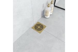 Душевой трап Armadi Art Smart Design 15х15 с решеткой золото матовый - 3