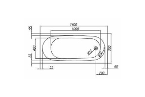 Ванна акриловая Kolpa San Tamia 140x70 белый - 3