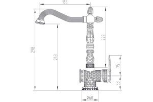 Смеситель Zorg Antic A 421 K-BR для кухонной мойки - 2