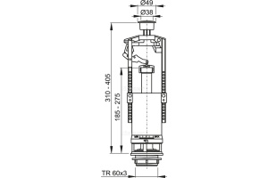 AlcaPlast Сливной механизм со стоп-кнопкой, A2000-CHROM - 2