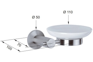 Remer Minimal Мыльница настенная с держателем керамика - 2