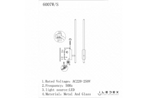 Бра iLedex Royal 6007W/S - 8W - 3000K BK - 2