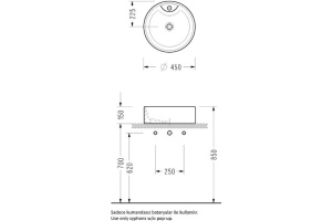 Накладная раковина Serel  45 см (2054) - 2