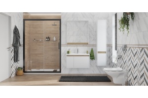 Душевая дверь в нишу STWORKI Стокгольм DE019D2140200 140 см профиль черный матовый - 2