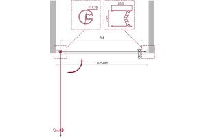 Душевая дверь BelBagno Uno 85 стекло текстурное (UNO-B-1-85-P-Cr) - 2
