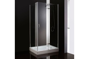 Душевой уголок Cezares Bergamo 90х80 хром стекло прозрачное