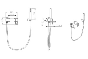 Смеситель для ванны Boheme Q белый с синим - 2