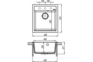 Мойка кухонная Florentina Липси 460 песочный - 2