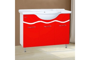Тумба с раковиной Bellezza Мари 105 белая/красная