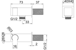 Шланговое подключение Allen Brau Infinity 5.21017-31 с держателем для душа, чёрный матовый - 2