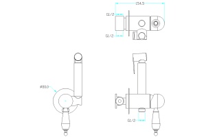 Гигиенический душ Boheme Imperiale золото с прозрачным кристаллом Swarovski - 2