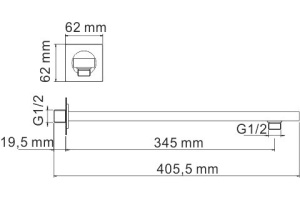 Кронштейн для верхнего душа Wasserkraft Glan A181 - 2