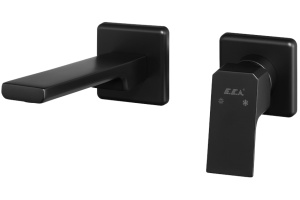 102167605C1EX-KK TIERA смеситель для раковины настенный 2 отв. (внешняя часть) матовый черный