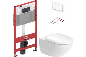 Комплект Унитаз подвесной Duravit Architec 45720900A1 + Система инсталляции для унитазов TECE Base NEW с кнопкой смыва