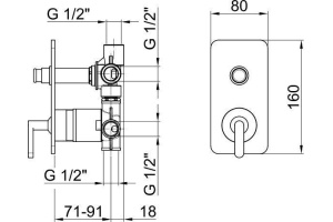 Смеситель Webert Living LV860101 С ВНУТРЕННЕЙ ЧАСТЬЮ, для ванны с душем - 2