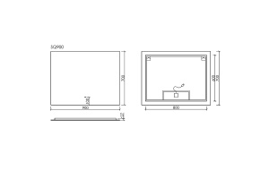 Зеркало Sancos Square 90х70 с подсветкой - 3