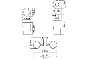 Стакан для зубных щеток и дозатор Wasserkraft хром - белый - 3