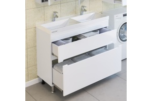 Тумба под двойную раковину Санта Лондон 100 белый - 3