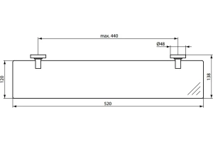 Полка Ideal Standard IOM прозрачное стекло - 3