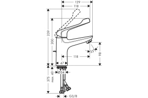 Смеситель hansgrohe Novus для раковины 71921000, удлиненная ручка - 2