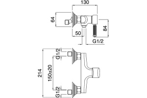 Смеситель Cezares Olimp DM 03/24 L для душа - 2