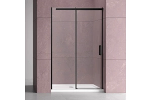 Душевая дверь в нишу Vincea Dice 150х200 профиль черный стекло прозрачное